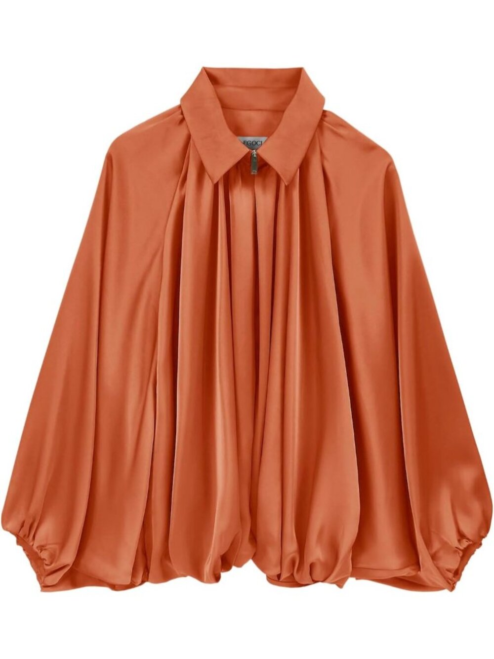 Womens Orange Polyester Lapel Collar Oversized Batwing Sleeve Bomber Jacket